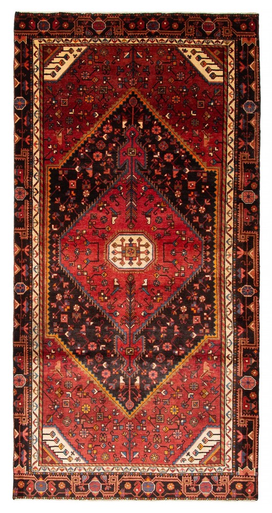 Vintage Hand-Knotted Area Rug 4'11" x 9'10" Traditional Oriental Wool Carpet