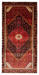 Vintage Hand-Knotted Area Rug 4’11” x 9’10” Traditional Oriental Wool Carpet
