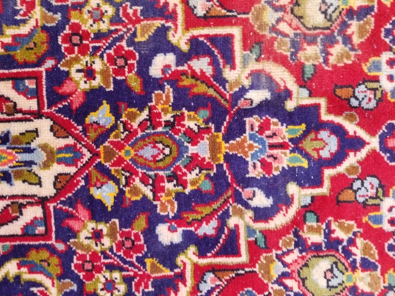 Vintage Traditional Handmade Oriental Wool Multicolor Rug 343 x 236 cm gallery