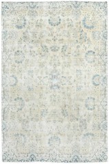 Muted Beige Floral Distressed Oriental Rug 7’5X11 ft Vintage Farmhouse Carpet