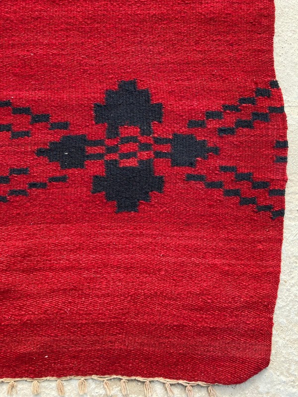 Vintage Traditional Handmade Greece Geometric Wool Kilim Floor Rug 189x177 cm gallery
