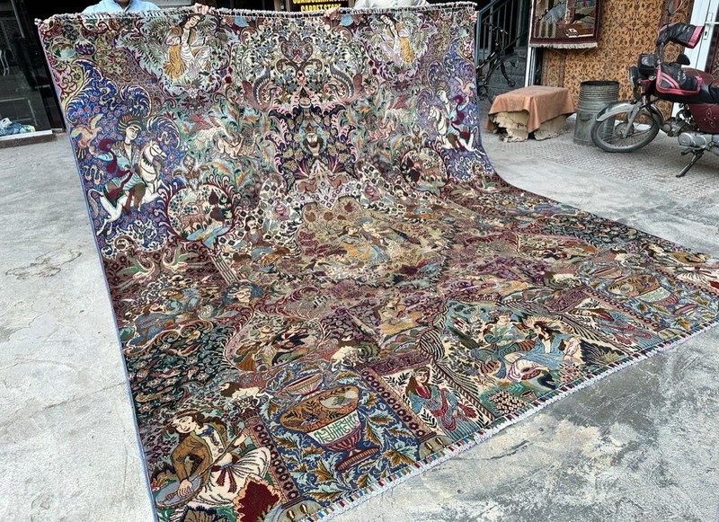 300 X 350 COLLECTORS’ ITEM Vintage Laila Majnun With Shigargah Kashmar Area Rug gallery