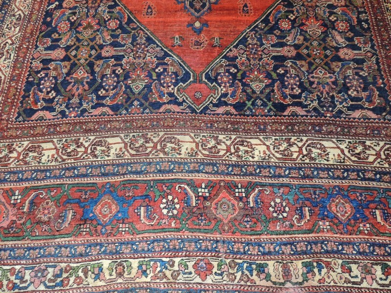10x16 10x14 Bidjar SIGNED DATED Antique Oriental Area Rug Red Navy ca 1890 WOW! gallery