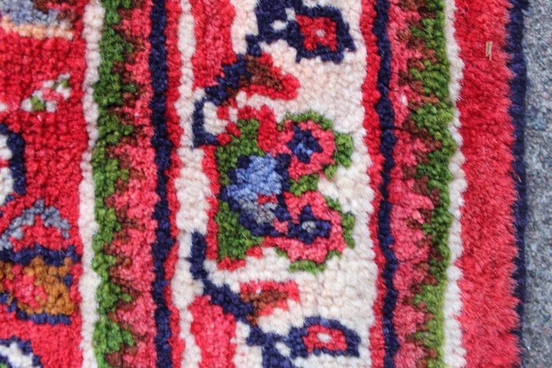 Vintage Hand Made Traditional Oriental Wool Red Long Rug Runner 263x105cm gallery