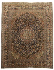 Pre-1900 9×11 Antique Vegetable Dye Hand-Knotted Multicolor Medallion Area Rug