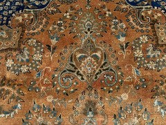 VINTAGE ORIENTAL RUG 10×13 handmade old ANTIQUE rust blue orange handwoven 9×12