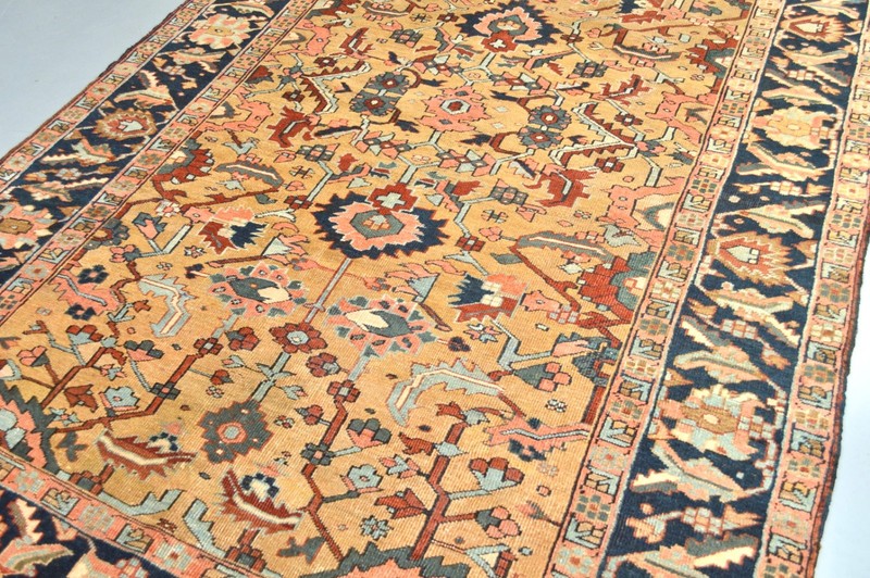 VERY RARE CAMELGROUND ANTIQUE SERAPI HERIZ REGION RUG 9,5 x 6,9 ft. circa 1900's gallery