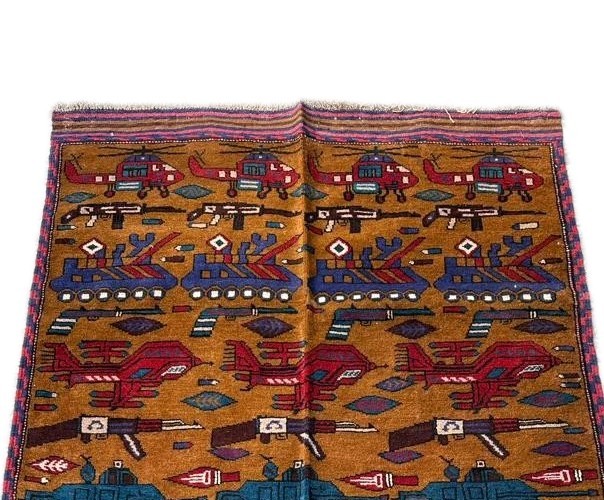 Handmade Afghan Amazing wool War Rug Great Quality Beauiful design 186cmx123cm gallery