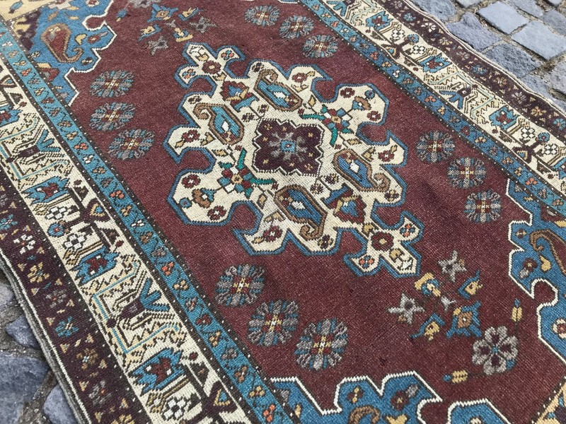 Handmade Wool Rug, Bohemian Area Rug, Turkish Vintage Rug, Home Decor, 3,2x5,5ft gallery