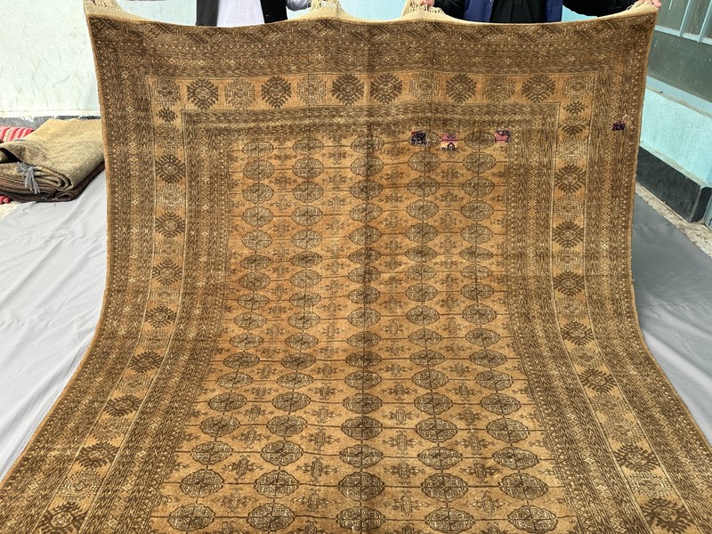 Afghan Turkmen Bukhara Vintage Brown Traditional Handmade Area Rug 9.4 x 6.6 ft gallery
