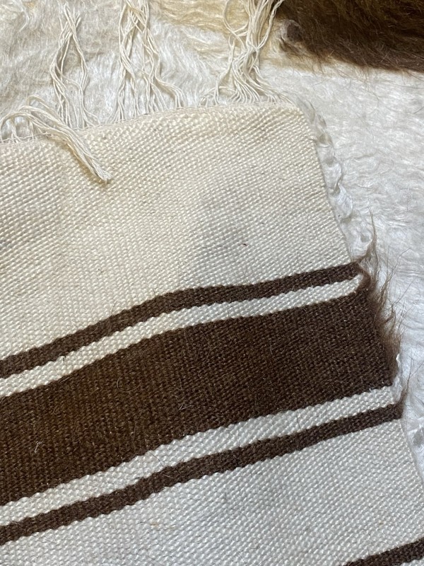 Vintage Turkish Angora Wool Blanket Kilim Rug Siirt 131x77cm gallery