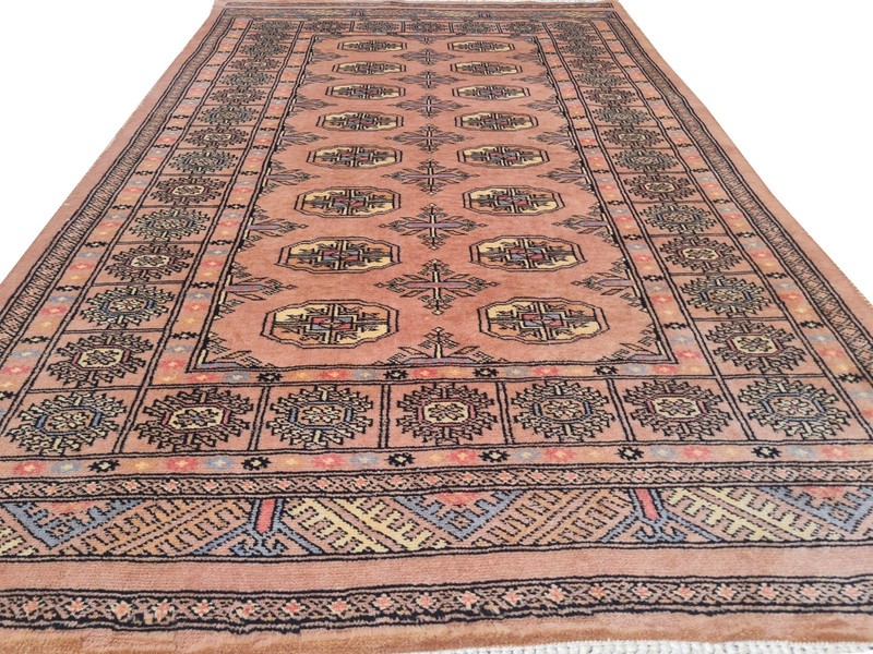 Amazing Hand Knotted Vintage Pakistani Bokhara jhaldar Wool Area Rug 5 x 3 Ft gallery