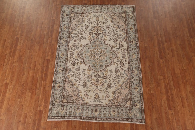 Handmade Wool Anatolian Distressed Area Rug 5x9 Vintage Carpet gallery