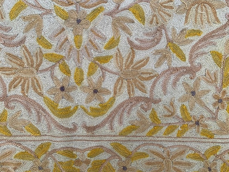 Vintage Aubusson Rug: Hand-woven Chain Stitch Carpet, Home Decor 2x4 ft gallery