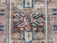 Brown Antique rug 4×6, turkish rug 4×6 vintage, Heriz rug 4×6, Oriental rug wool