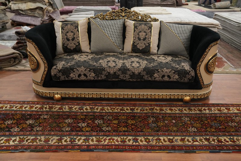 Vegetable Dye Paisley Semi-Antique 16 ft Long Runner Rug Handmade Wool Rug 3x16 gallery
