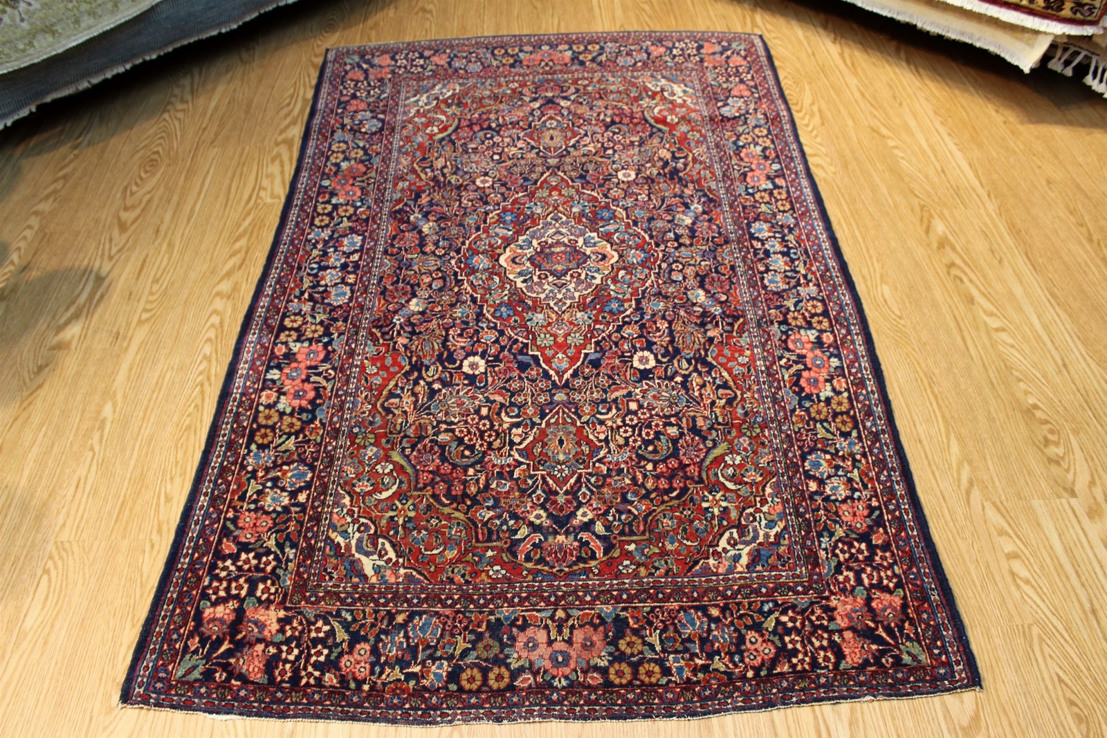 _ANTIQUE_HAND-MADE_RUG_7'X4' PRE 1900 KASSHAN ORIENTAL RUG Hand knotted Vintage gallery