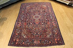 _ANTIQUE_HAND-MADE_RUG_7’X4′ PRE 1900 KASSHAN ORIENTAL RUG Hand knotted Vintage