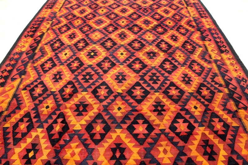 8X13 MAGNIFICENT MINT HAND KNOTTED VEGETABLE DYE DOUBLE SIDED SHIRAZI KILIM RUG gallery