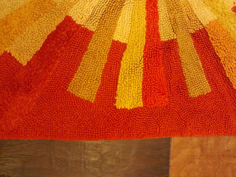 Very Rare Antique Hand hooked Navajo rug beautiful colors-The son gallery