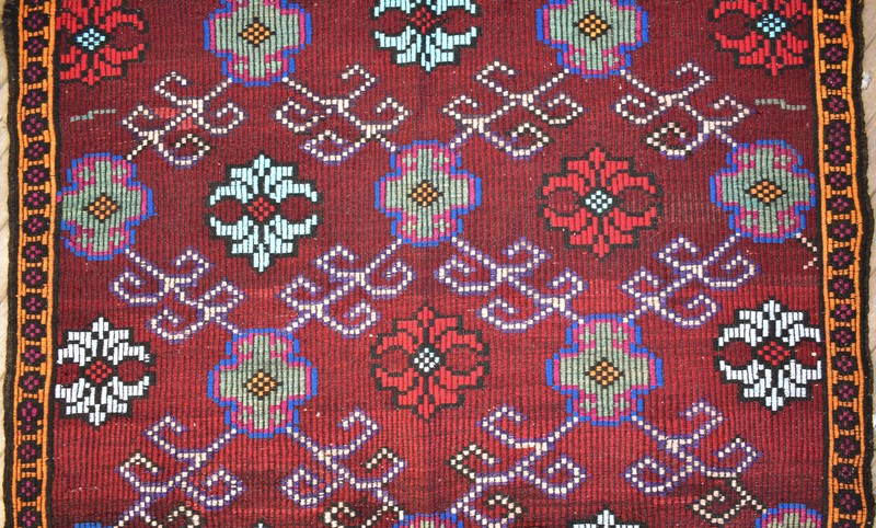 Turkish Kilim Handwoven 5'x9' Cicim Kilim Natural Wool Vintage Rug 164x290cm gallery