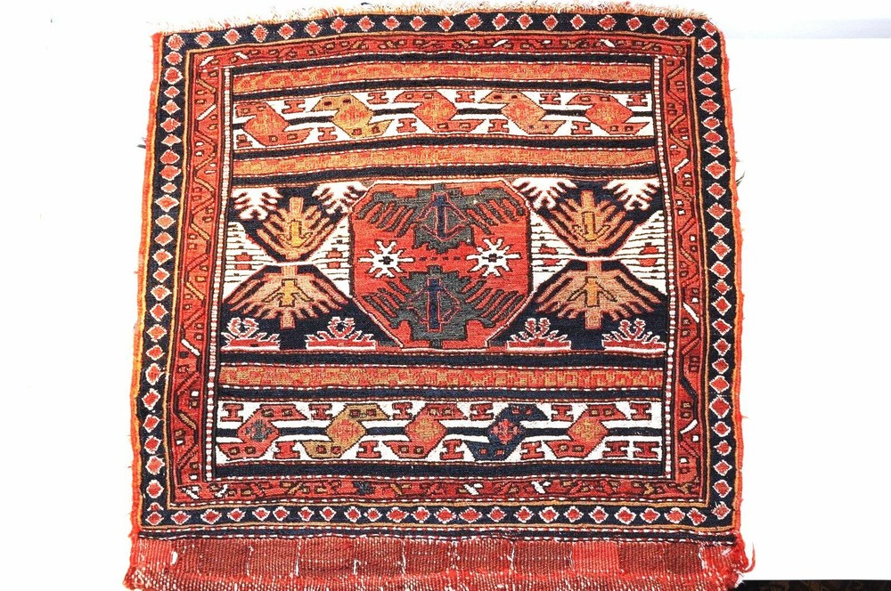 Terrific antique Shahsavan, front of a saddlebag, 55 x 55 cm (21 x 21 in )