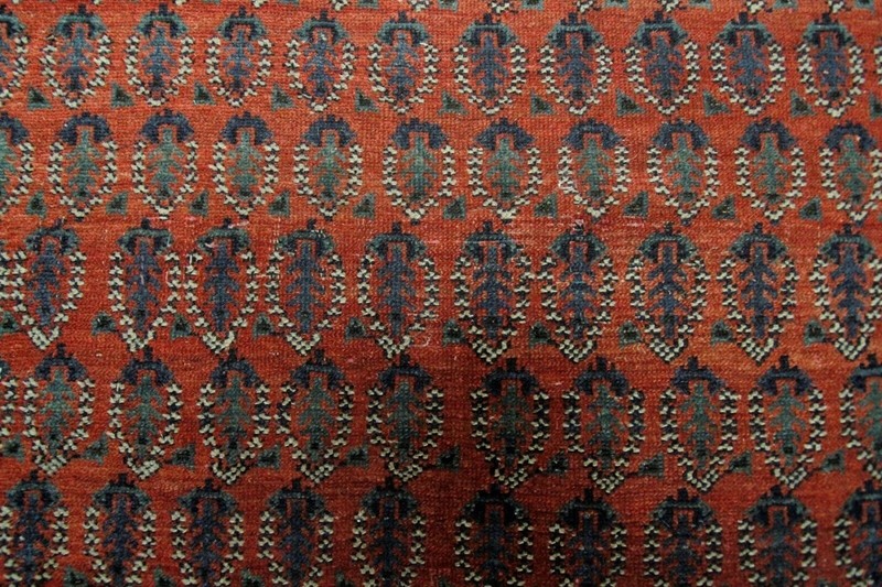 4x15 Antique Handmade Wool Runner Paisley Pattern Traditional Weave circa 1900 gallery