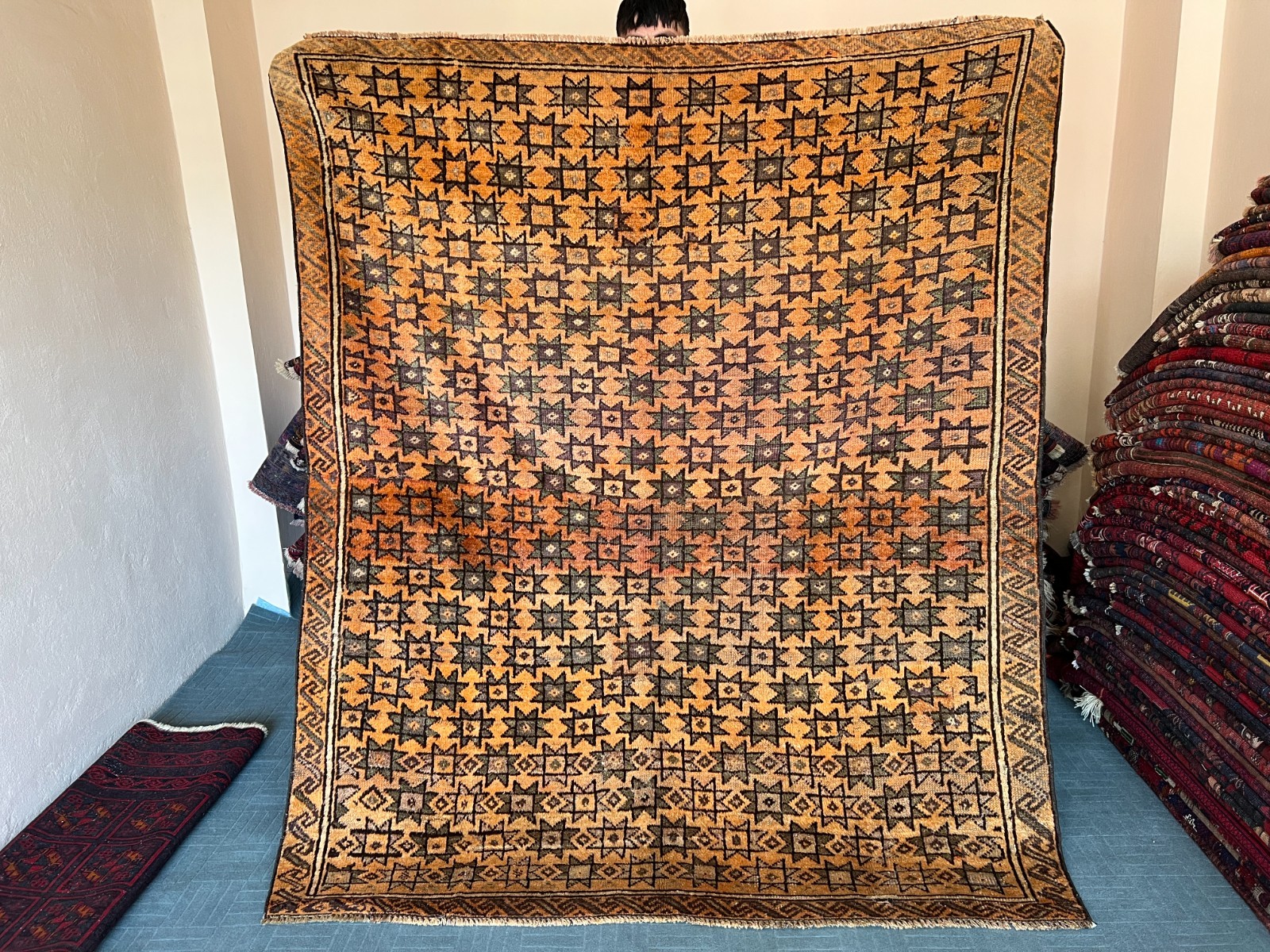 5.5 X 6.5 FT COLLECTORS' ITEM Vintage Beautiful Tribal Nomad Square Khowdani Rug gallery