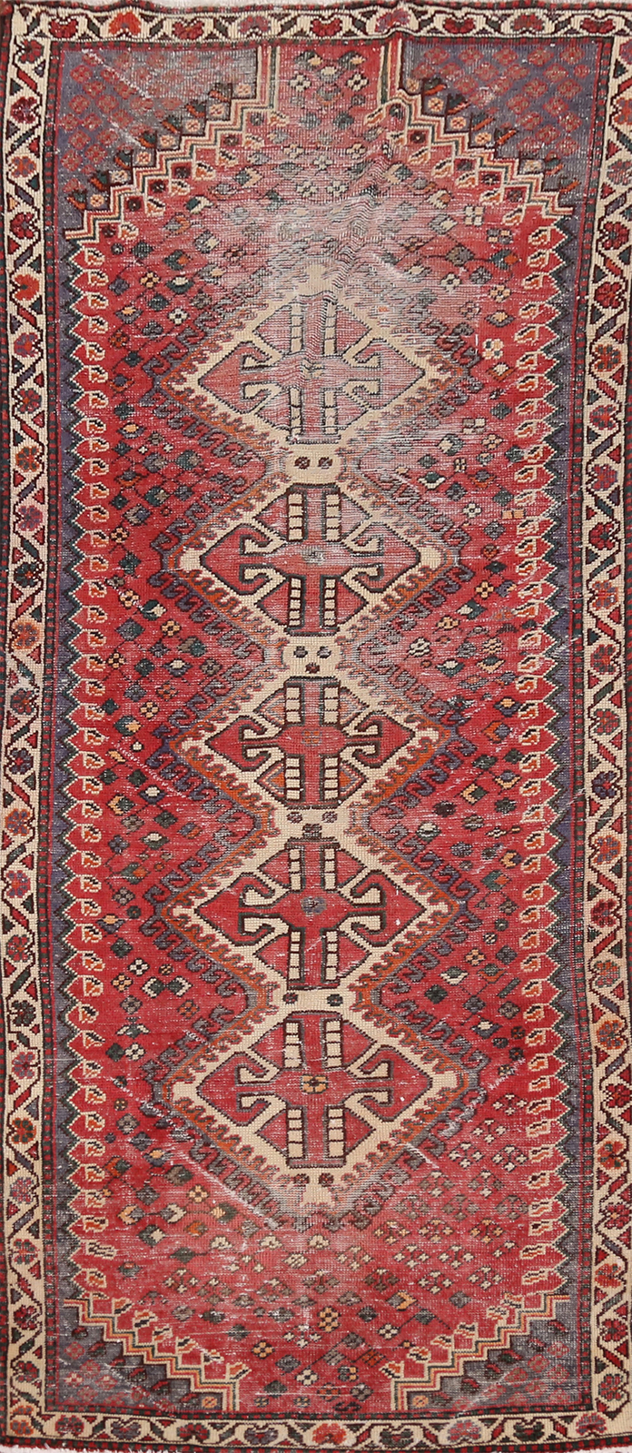 Vintage Geometric Tribal Wool Hand-knotted Hallway 9 ft Runner Rug 3x9 Carpet gallery