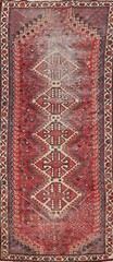 Vintage Geometric Tribal Wool Hand-knotted Hallway 9 ft Runner Rug 3×9 Carpet