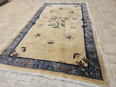 4×6 CHINESE RUG VINTAGE AUBUSSON PEKING DECO AUTHENTIC 100% WOOL ORIENTAL