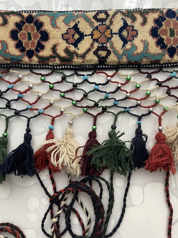 Vintage Beautiful Hand Knotted Afghani Tribal Door Hanging Wool Jalar 99x24cm gallery