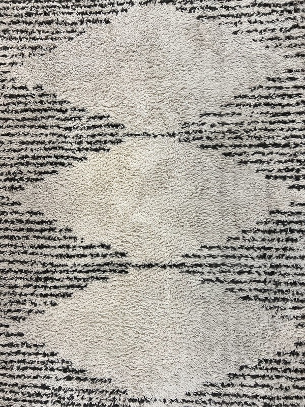 Shag Rug 5x8 Off White Black Modern Contemporary Area Rug Moroccan Style nuLoom gallery
