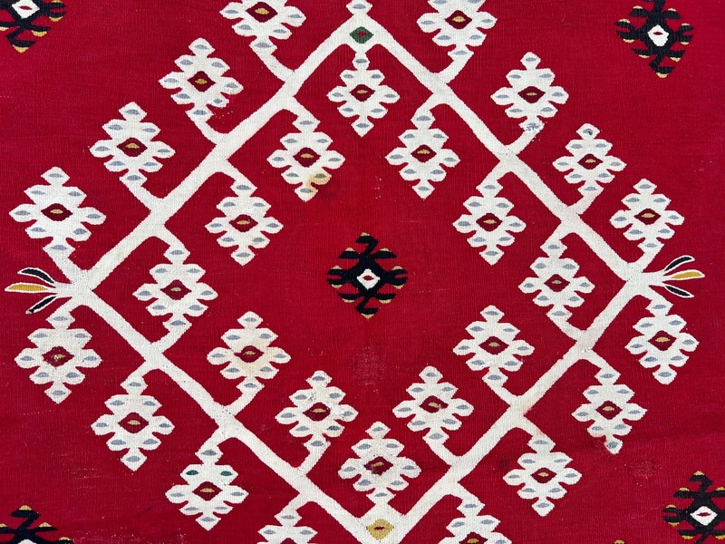4'6x6'7 Vintage Turkish Hand Woven Kilim Rug Flat Weave Red Tribal Bedroom Rug gallery