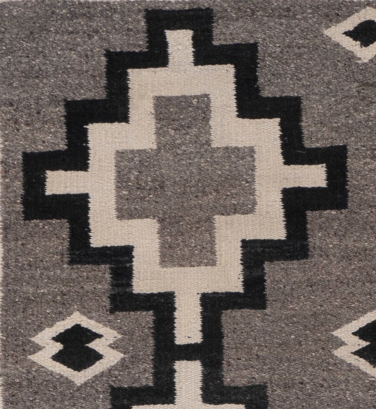 Vintage Gray Navajo Hand Knotted Rug 3'4 X 5'4 E25349 gallery