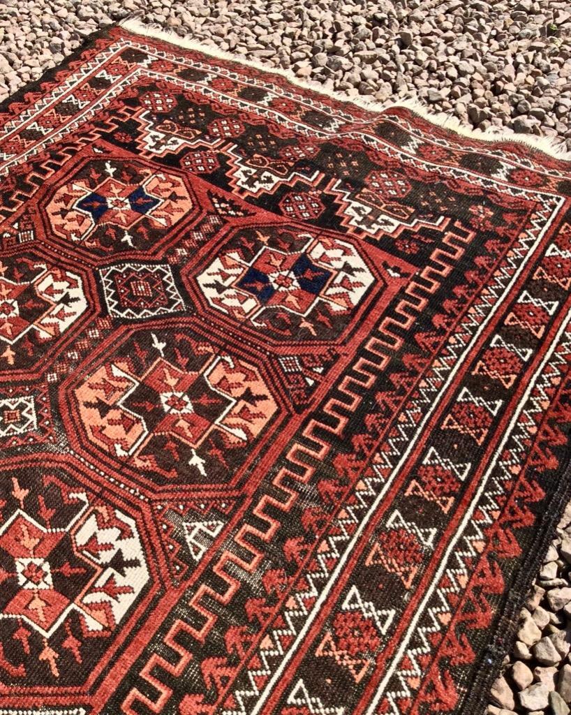 Genuine ANTIQUE TEKKE RUG Circa 1920's HAND MADE Middle Eastern gallery