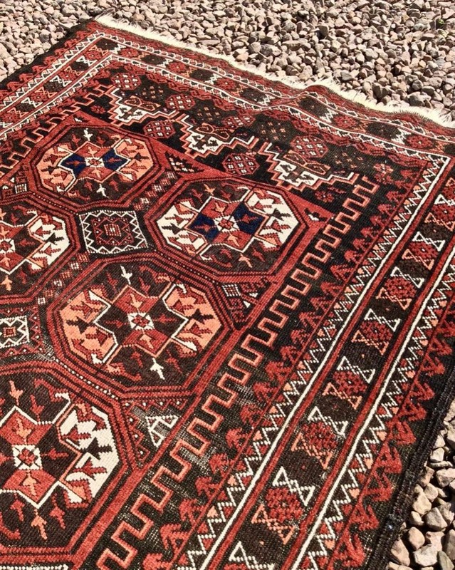 Genuine ANTIQUE TEKKE RUG Circa 1920's HAND MADE Middle Eastern gallery