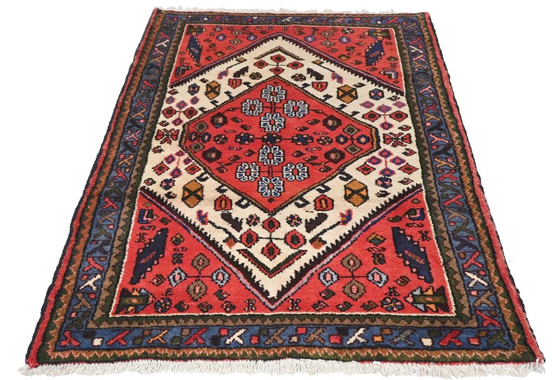3'4X4'8 Hand-Knotted Vintage Tribal Cream Oriental Rug Foyer Decor Carpet gallery