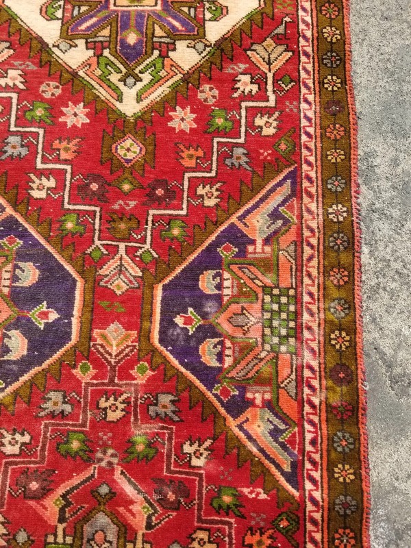 Distressed Vintage Traditional Handmade Afghan Wool Multicolor Rug 287x65cm gallery