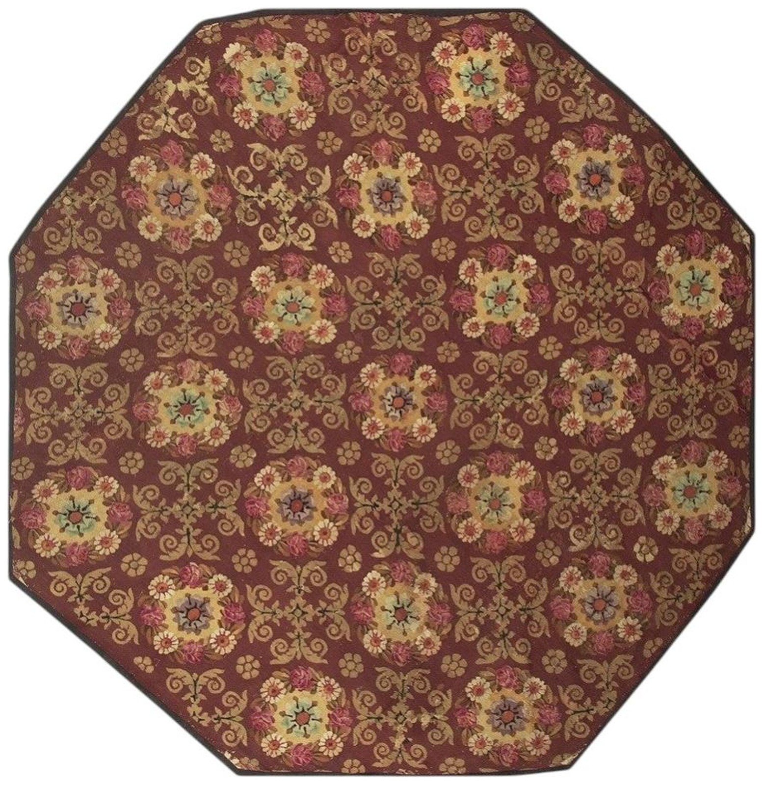 9X10 Antique French Aubusson Wool Area Rug 1840 gallery