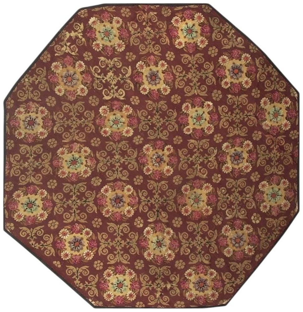 9X10 Antique French Aubusson Wool Area Rug 1840