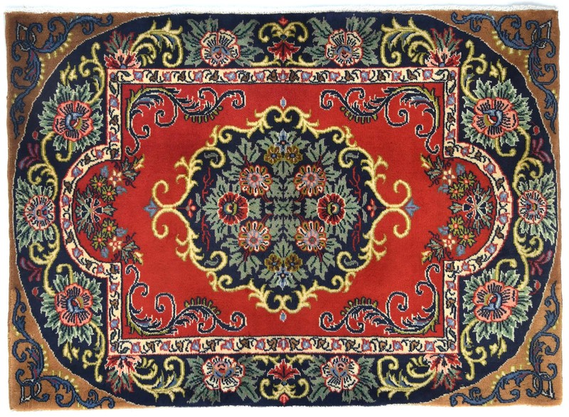 Vintage Handmade Farmhouse Wool Rug 2X3 ft Floral Oriental Entryway Decor Carpet gallery