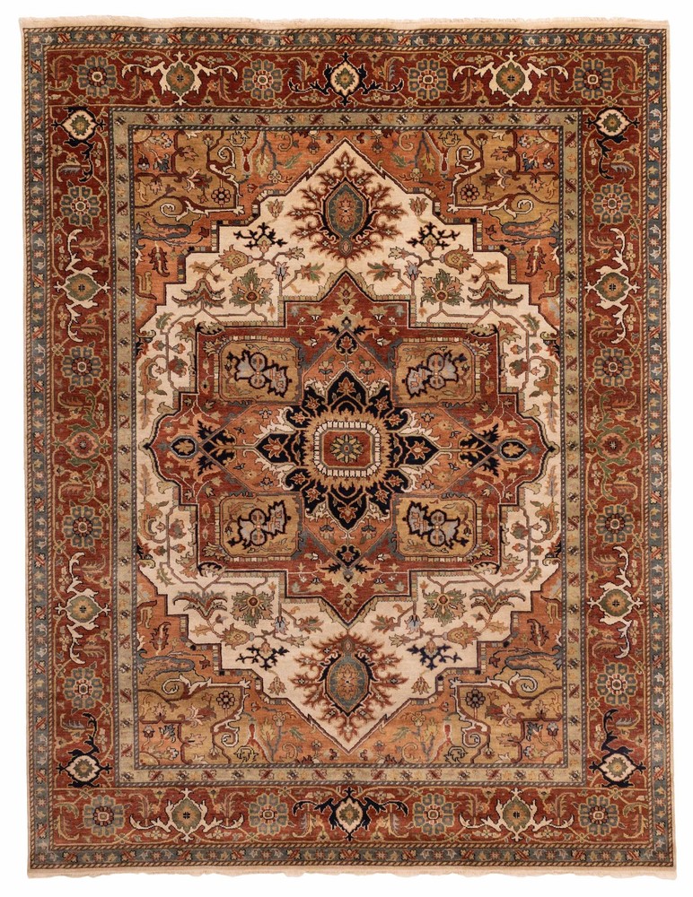 Vintage Hand-Knotted Area Rug 8'9" x 11'6" Traditional Oriental Wool Carpet