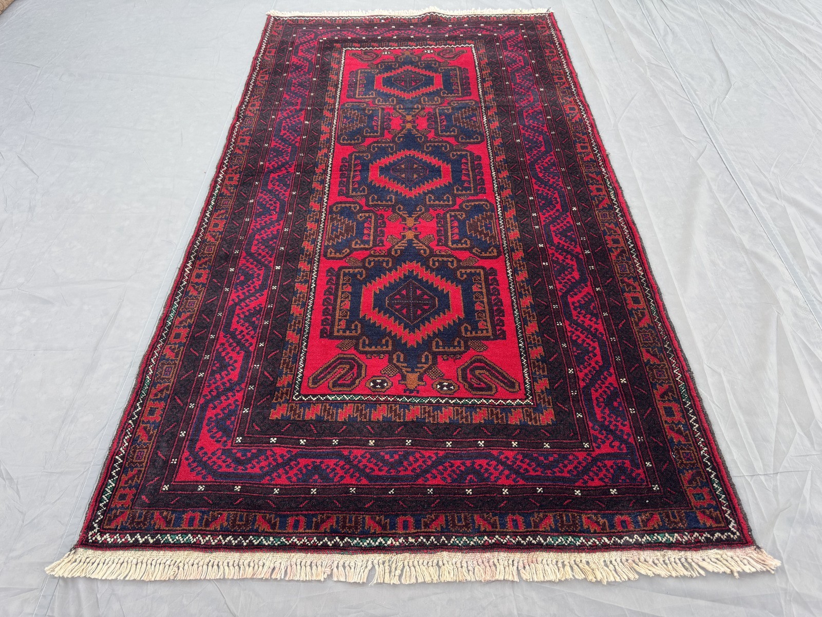 110x200cm Stunning Gorgeous Afghan Nomadic Latif Khani Tribal Belouch Herati Rug gallery