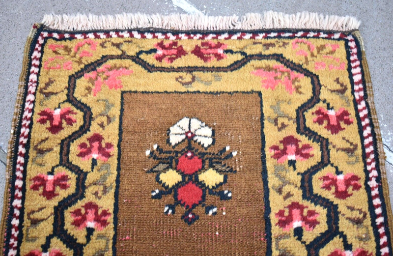Fabulous Antique Turkish Rug 18'' x 29'' Collectors Item Melas Yastik Wall Rug gallery