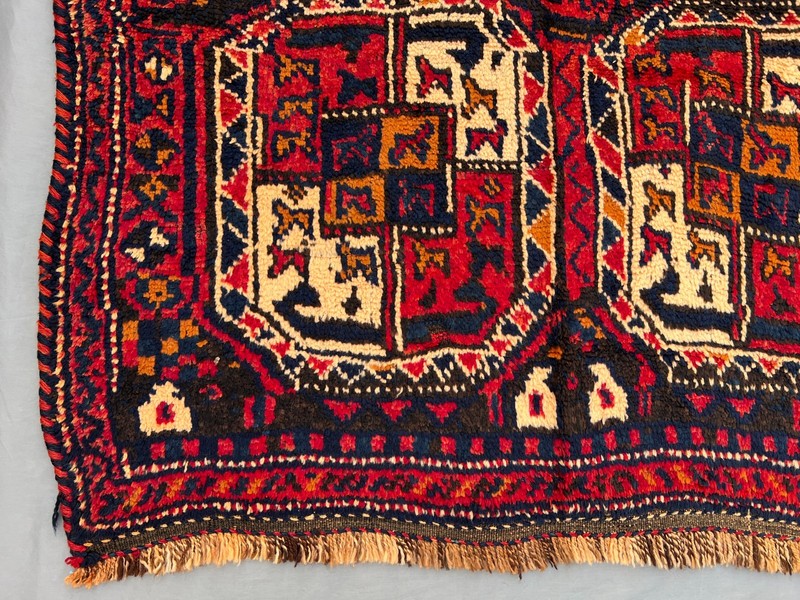 Antique Turkmen Tekke Rug 4'2 x 11'9 ft, Hand-Knotted Wool, Rare Tribal Runner gallery