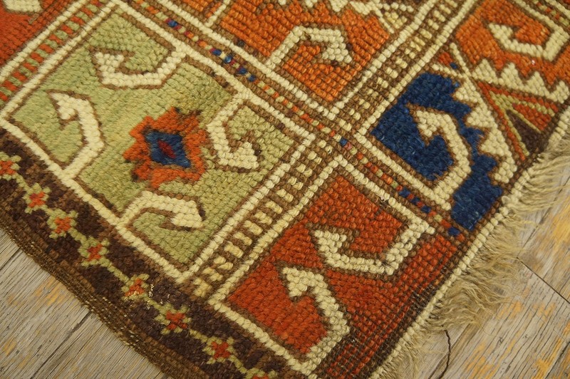 2'x2' Small Scatter Size Antique Tribal Geometric Mid 19th Century Turkish gallery
