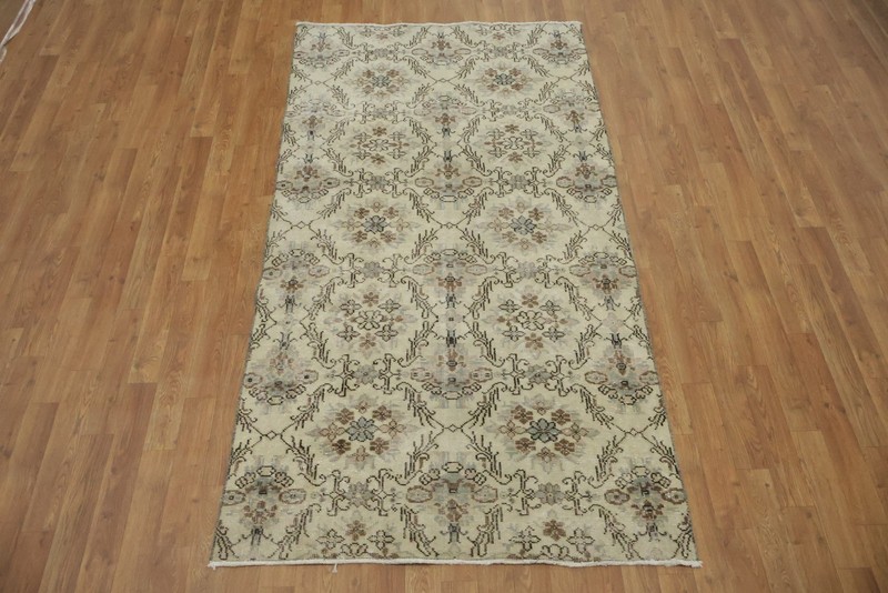 Anatolian Turkish Rug 4x7 Ft Hand-Knotted Elegant Vintage Oriental Wool Carpet gallery