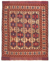 Vintage Hand Woven Area Rug 6’10” x 8’9″ Traditional Wool Oriental Carpet