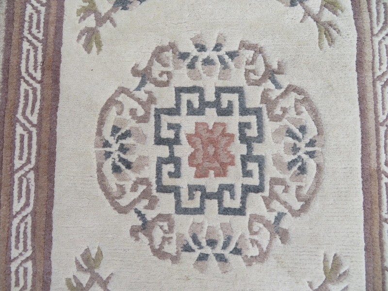 VINTAGE NEPALESE RUG. IN CHINESE TIBETAN DESIGN RUG. 184CM X 92CM. gallery